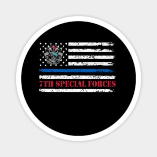 Proud US Army 7th Special Forces Group USA Flag De Oppresso Liber SFG - Gift for Veterans Day 4th of July or Patriotic Memorial Day Magnet